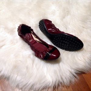 Tod's red Buckle ballet flat